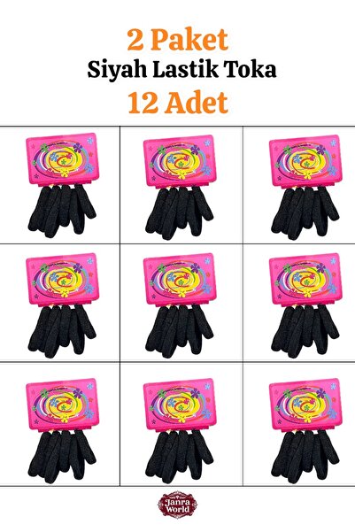 JANRA WORLD Cataramă din cauciuc negru 12 bucăți |   2 Pachete |   Flexibil ș...