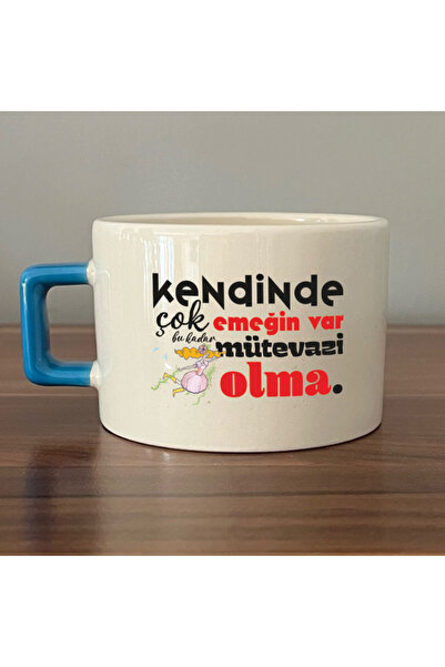 Kırtasiye Ofisi كوب هدية تحفيزي مربع الشكل بمقبض أزرق مع عبارة 'لدي الكثير من...