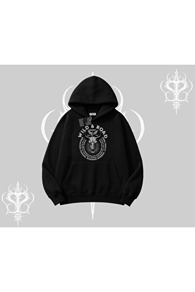 Tarzsokak Капшонлу суитшърт Wild & Road Western Skull Biker Street Culture