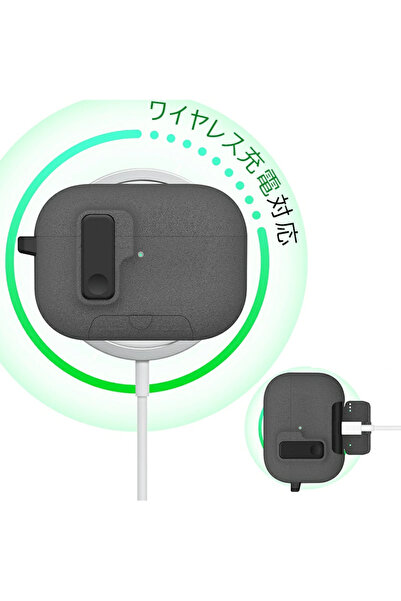 UnDePlus Apple Airpods Pro 3. Nesil ile uyumlu Kılıf Standlı Kilitli TPU Premium Matte Trip Cas
