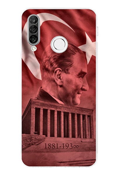 TechTree حافظة سيليكون متوافقة مع هاتف Huawei P30 Lite تصور صورة أتاتورك واني...