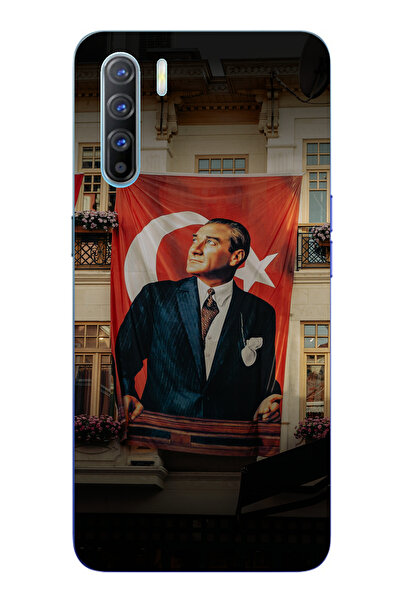 TechTree حافظة سيليكون متوافقة مع هاتف اوبو رينو 3-A91 بتفاصيل العلم العملاق ...