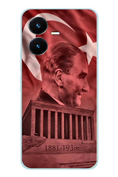 TechTree حافظة سيليكون متوافقة مع Vivo Y22S - Y35 تحمل صورة أتاتورك وانيماتيك...