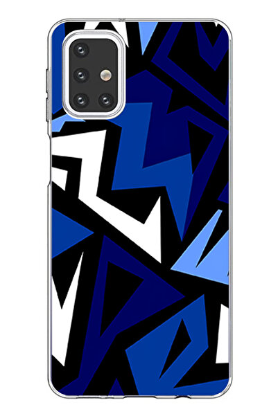 TechTree حافظة سيليكون متوافقة مع هاتف سامسونج جالاكسي M31s ذات تصميم هندسي أ...