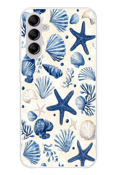 TechTree حافظة سيليكون مطبوع متوافقة مع هاتف سامسونج جالاكسي A14 بنمط الصدف ا...