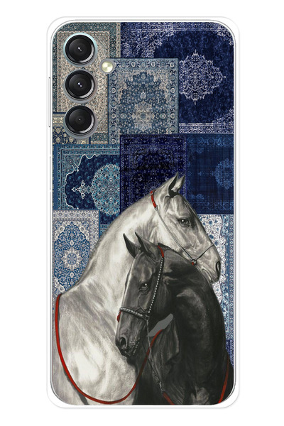 TechTree حافظة سيليكون متوافقة مع هاتف سامسونج جالاكسي A24 باللون الأزرق بنمط...