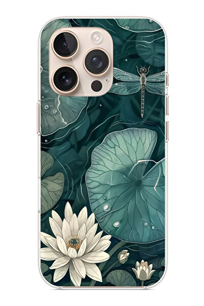 TechTree حافظة سيليكون متوافقة مع هاتف iPhone 16 PRO MAX على شكل زهرة اللوتس ...