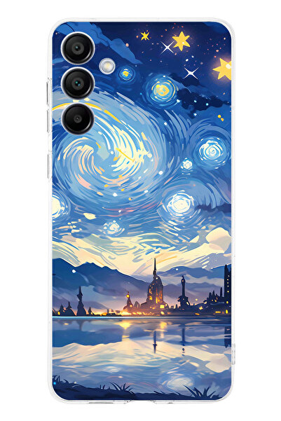 TechTree حافظة سيليكون متوافقة مع هاتف سامسونج جالاكسي A16 بتصميم السماء المر...