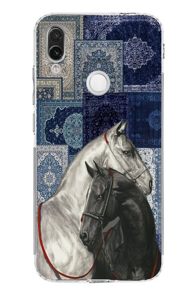 TechTree حافظة سيليكون متوافقة مع هاتف Redmi Note 7-7 PRO بنمط السجاد الأزرق ...