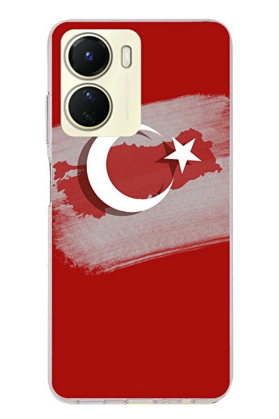 TechTree حافظة سيليكون متوافقة مع هاتف Vivo Y16 مع خريطة تركيا وعلمها التفصيل...