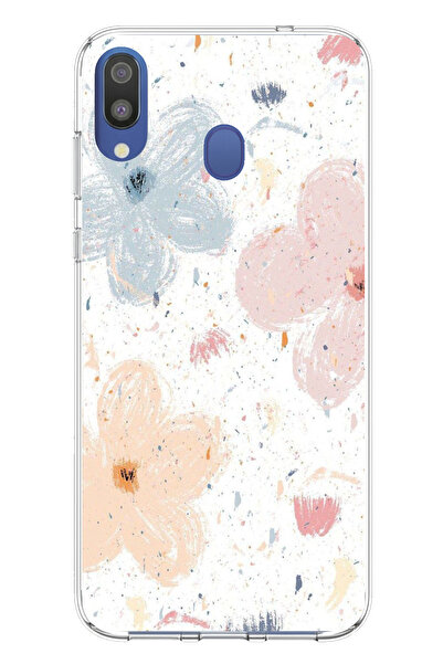 TechTree حافظة سيليكون مطبوع متوافقة مع هاتف سامسونج جالاكسي M20 بنمط زهور تج...