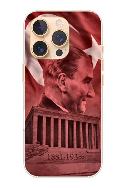 TechTree حافظة سيليكون متوافقة مع هاتف iPhone 16 PRO تحمل صورة أتاتورك وانيما...