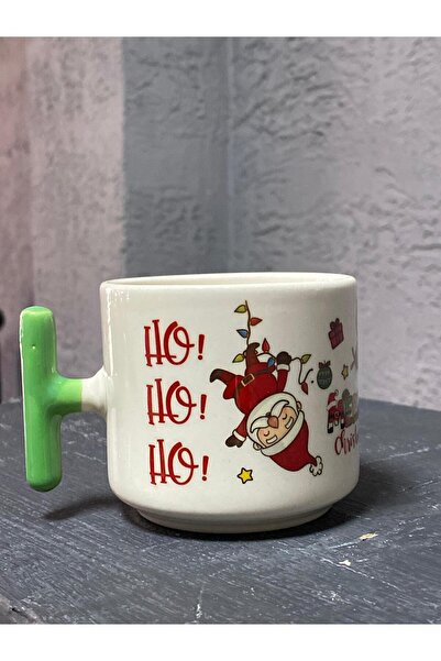 Kırtasiye Ofisi كوب هدية عيد الميلاد بمقبض أخضر على شكل سانتا كلوز مع عبارة T