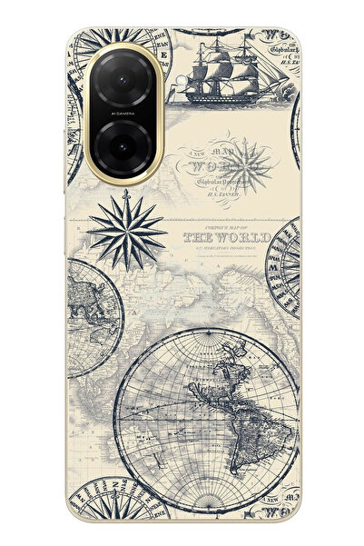 TechTree حافظة سيليكون متوافقة مع Redmi A5 تحتوي على خريطة العالم القديمة وال...