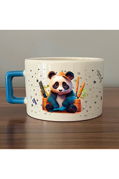 Kırtasiye Ofisi Sad Sad Panda - Occupation: Hairdresser Blue Handle Square Oc...