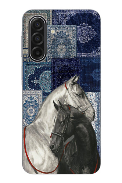 TechTree حافظة سيليكون متوافقة مع هاتف سامسونج جالاكسي A17 باللون الأزرق بنمط...