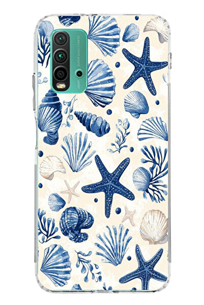 TechTree حافظة سيليكون مطبوع متوافقة مع Redmi 9T-POCO M3 بنمط صدفة البحر الزر...