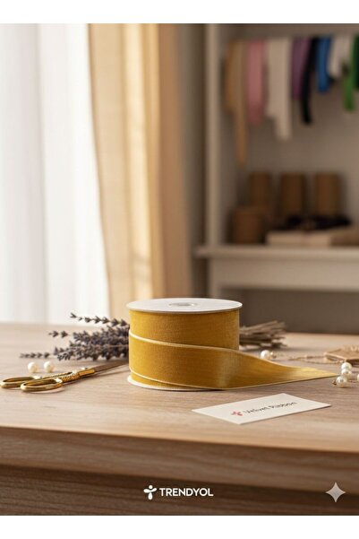 GÖZDE ELSANATLARI Panglică de catifea Panglică de catifea pentru decorare 4 c...