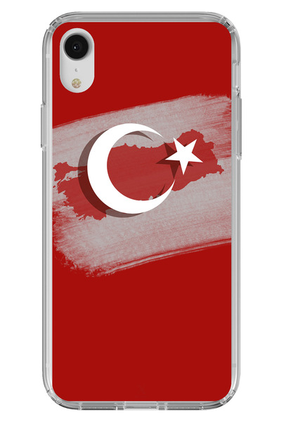 TechTree حافظة سيليكون متوافقة مع هاتف iPhone XR تفصيلية عن خريطة تركيا وعلمه...