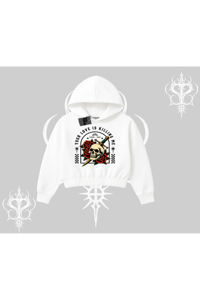 Tarzsokak Hanorac scurt cu glugă Your Love Is Killing Me Dead Romance