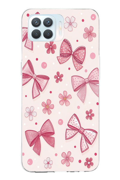 TechTree حافظة سيليكون متوافقة مع هاتف OPPO Reno 4 Lite، وردية اللون، على شكل...