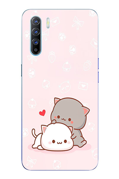 TechTree حافظة سيليكون متوافقة مع هاتف اوبو رينو 3-A91، لطيفة ورائعة مطبوع