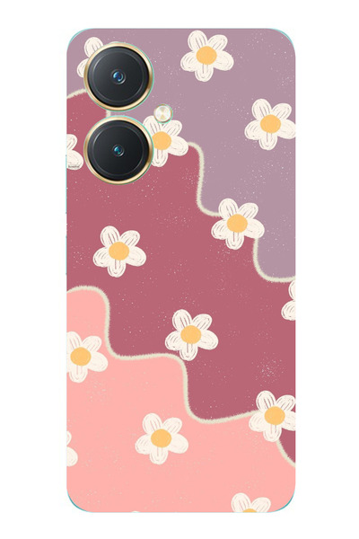 TechTree حافظة سيليكون متوافقة مع هاتف Vivo Y27 بلون الورد المجفف والأرجواني ...