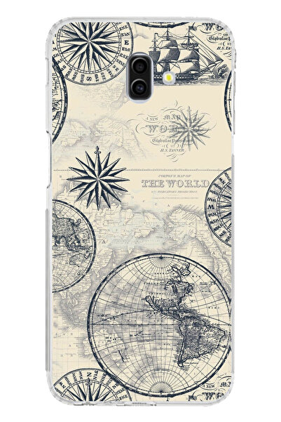 TechTree حافظة سيليكون متوافقة مع هاتف سامسونج جالاكسي J6 PLUS، خريطة العالم ...