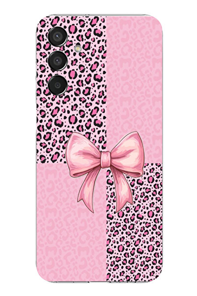 TechTree حافظة سيليكون متوافقة مع هاتف سامسونج جالاكسي M15 بنمط الفهد الوردي ...