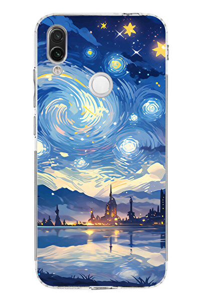 TechTree حافظة سيليكون متوافقة مع هاتف Redmi Note 7-7 PRO بتصميم السماء المرص...