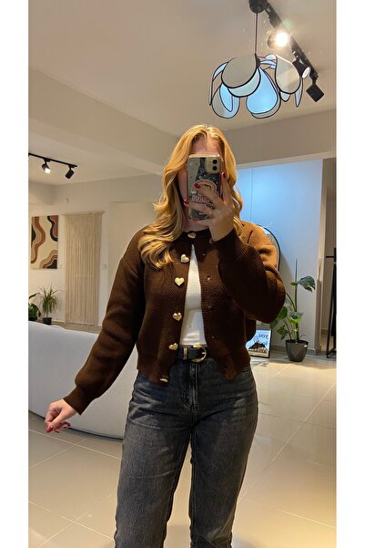 Ezgie Atelier Kalp düğmeli hırka