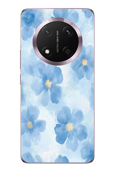 TechTree حافظة سيليكون متوافقة مع هاتف Honor Magic 7 Lite باللون الأزرق مطبوع