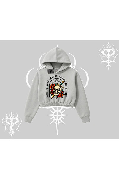 Tarzsokak Hanorac scurt cu glugă Your Love Is Killing Me Dead Romance