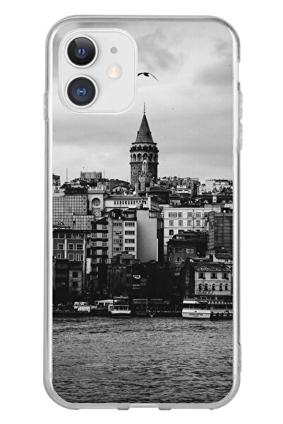 TechTree حافظة سيليكون متوافقة مع هاتف iPhone 11 مع مناظر برج غالاتا والبحر م...