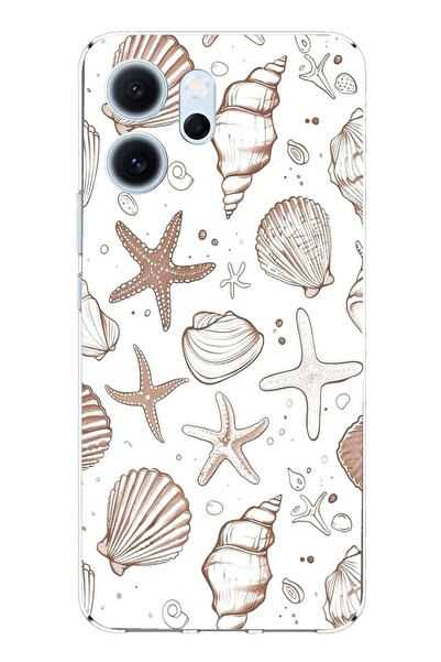 TechTree حافظة سيليكون مطبوع متوافقة مع هاتف OPPO Reno 14F باللون البني ونجم ...