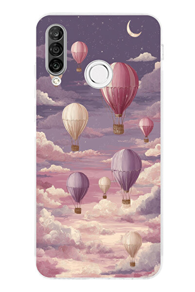 TechTree حافظة سيليكون متوافقة مع هاتف هواوي P30 لايت باللون الأرجواني السماو...