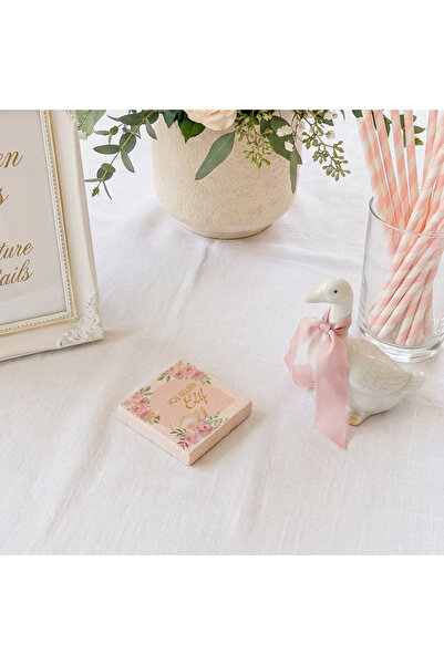 arslart Kuğu ve Çiçek Temalı Hoş Geldin Bebek Doğal Taş Magnet Hediyelik, Beb...