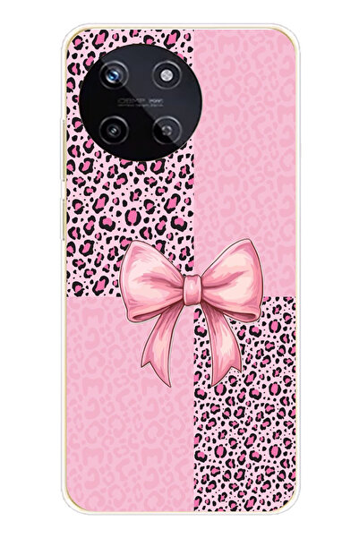 TechTree حافظة سيليكون متوافقة مع هاتف Realme 11 4G بنمط الفهد الوردي وشريط م...