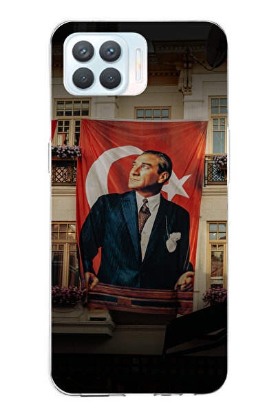 TechTree حافظة سيليكون متوافقة مع هاتف OPPO Reno 4 Lite بتفاصيل العلم العملاق...