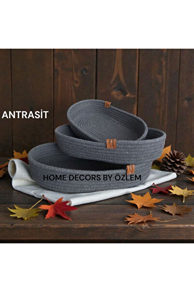 home decors by özlem 3 lü oval sepet takımı düzenleyici organizer saklama kut...