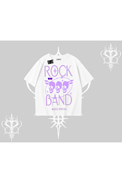 Tarzsokak قصة فضفاضة تي شيرت روك باند ستريت نويس كالتشر