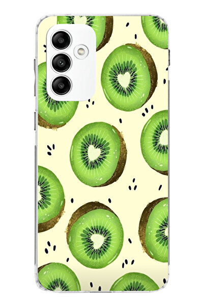 TechTree حافظة سيليكون متوافقة مع هاتف سامسونج جالاكسي A05s على شكل شرائح الأفوكادو الخضراء وقلب مطبوع