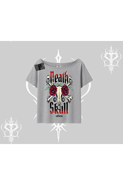 Tarzsokak Tricou cu decolteu tip barcă Skull & Roses Vintage West Coast Rebel...