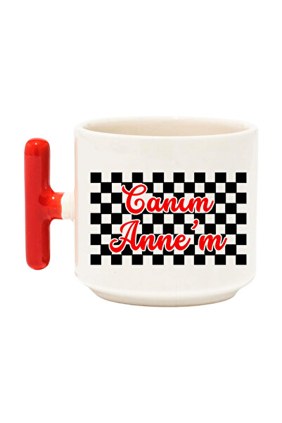 qoeuyl boutique Dear Mom, Printed Gift for Mom Latte Cup Mug with Handle