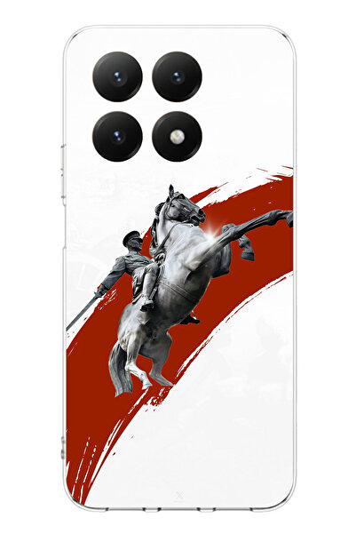 TechTree حافظة سيليكون متوافقة مع هاتف Xiaomi Mi 15T بتصميم حصان راقد وتفاصيل أتاتورك مطبوع