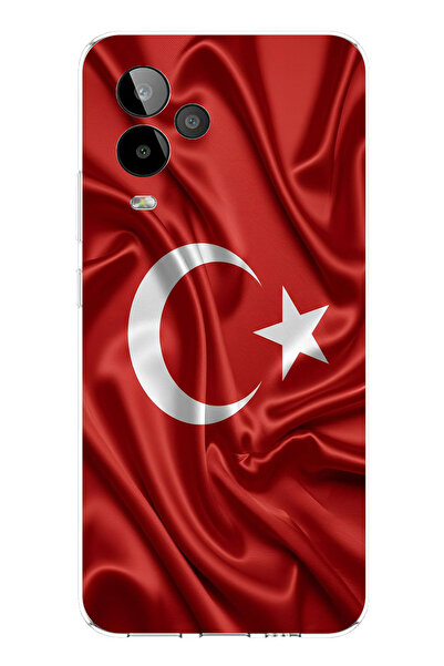 TechTree حافظة سيليكون متوافقة مع علم تركيا مطبوع من جنرال موبايل GM 24 PRO