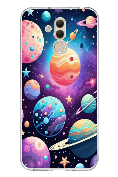 TechTree حافظة سيليكون مطبوع متوافقة مع هاتف هواوي ميت 20 لايت بنمط الفضاء وا...