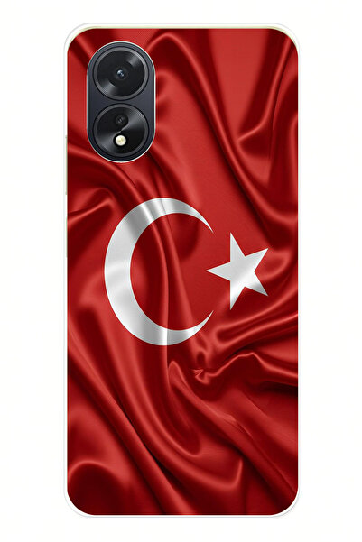 TechTree حافظة سيليكون متوافقة مع علم تركيا مطبوع لهاتف اوبو A38