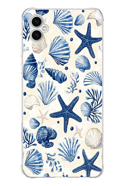 TechTree حافظة سيليكون مطبوع متوافقة مع هاتف سامسونج جالاكسي A04 بنمط صدفة ال...