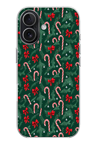 TechTree غطاء سيليكون متوافق مع هاتف iPhone 17 لشجرة عيد الميلاد وعصا الحلوى ...